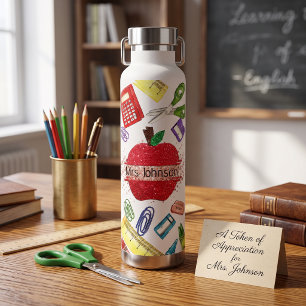 Cool Teacher Back to School Custom Water Bottle