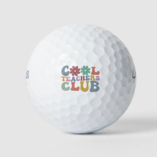 Cool Teacher Club Retro Groovy Back To School Golf Balls