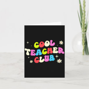 Cool teacher club retro groovy funny back to card