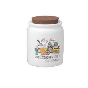 Cool Teacher Fun Modern Personalized Name Candy Jar