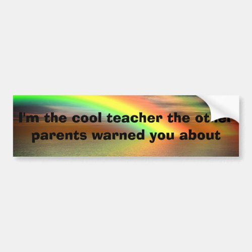 Cool Teacher Rainbow Bumper Sticker