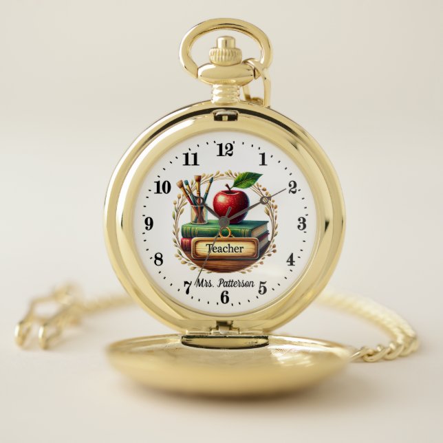 Cool Teacher's add name  Pocket Watch (Inside)