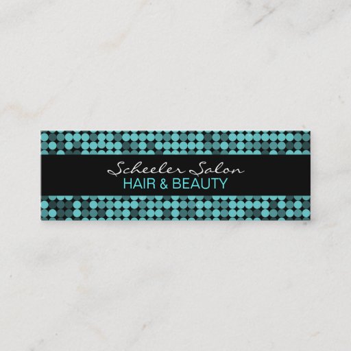 Customizable Cool Teal Glam - Custom Skinny Business Card