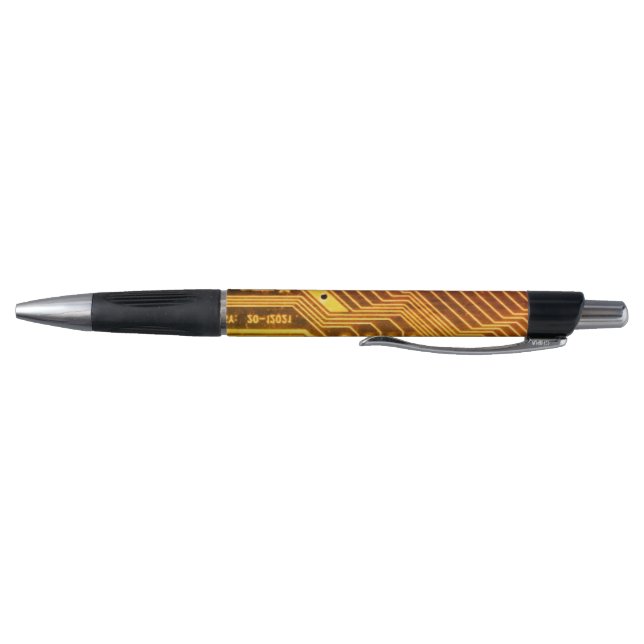   Cool Teal Yellow Unique Retro Steampunk Monogram Pen (Bottom)