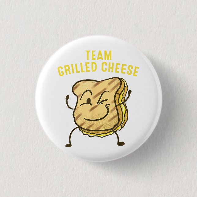Cool Team Grilled Cheese Gift Funny Squad Toasted  Button (Front)