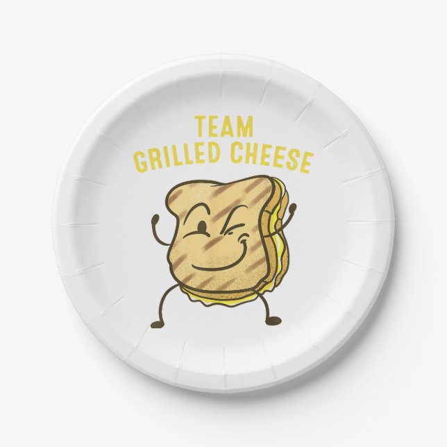 Cool Team Grilled Cheese Gift Funny Squad Toasted  Paper Plates (Front)