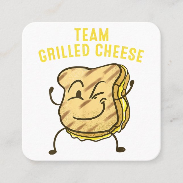 Cool Team Grilled Cheese Gift Funny Squad Toasted  Square Business Card (Front)