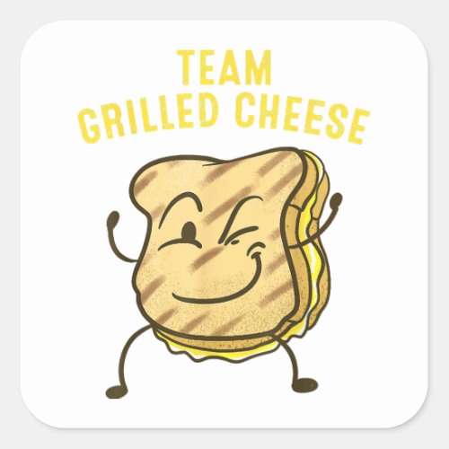 Cool Team Grilled Cheese Gift Funny Squad Toasted  Square Sticker