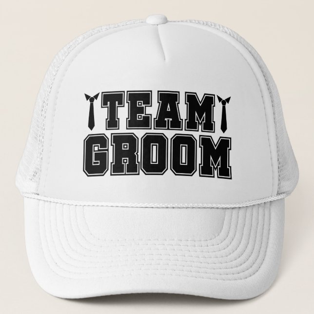 Cool Team Groom Wedding party  Trucker Hat (Front)