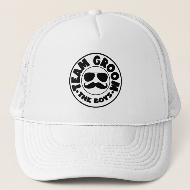 Cool Team Groom Wedding party  Trucker Hat (Front)