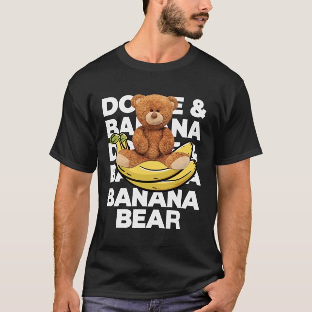 Cool Teddy Bear Banana Style Banana Bear Graphic T-Shirt (Front)