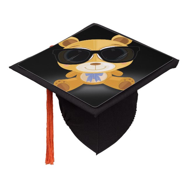 Cool Teddy Bear  Graduation Cap Topper (Angled)
