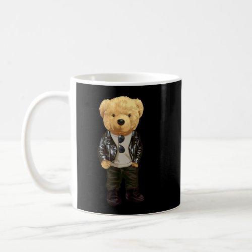 Cool Teddy Bear in German Style Illustration Graph Coffee Mug