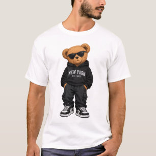 Cool Teddy Bear in Hoodie and Sneakers – Urban Str T-Shirt