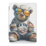 Cool Teddy Bear in Sunglasses and a New York Shirt iPad Mini Cover