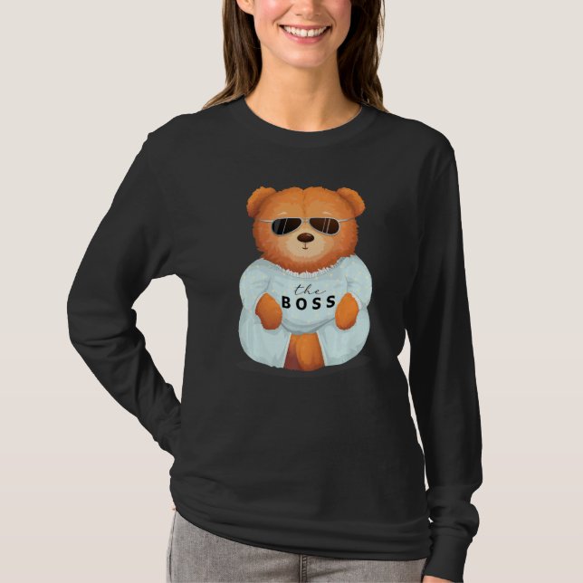 Cool Teddy Bear With Sunglasses Teddy The Boss Bos T-Shirt (Front)