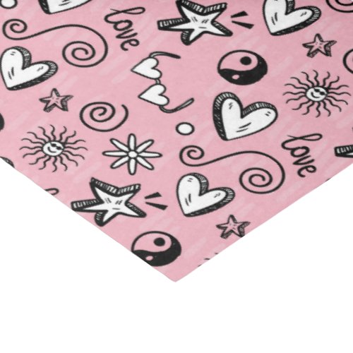 Cool Teen Love Doodle Pattern Valentines Day Tissue Paper