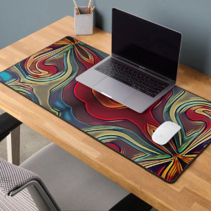 Cool Teen Retro Abstract Inspirivity Colorful Desk Mat
