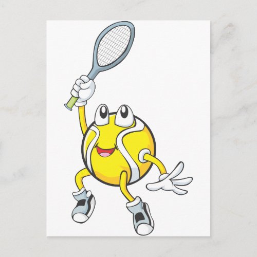 Cool Tennis Ball Holding Racquet Postcard