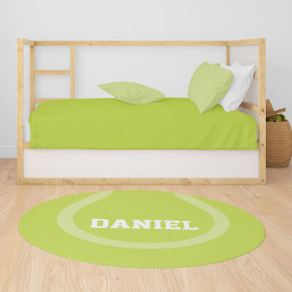 Cool Tennis Ball Sports Themed Personalized Kids Rug