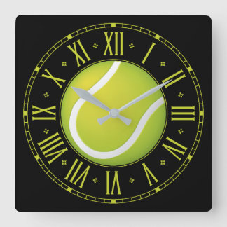 Cool Tennis ball | Time for Sports Square Wall Clock