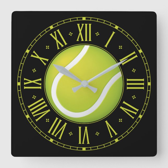 Cool Tennis ball | Time for Sports Square Wall Clock (Front)