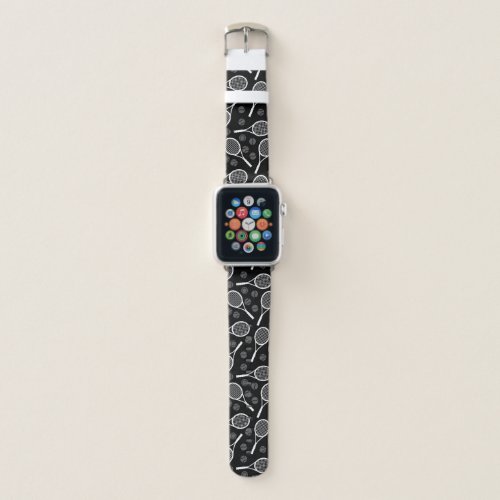 Cool Tennis Black &amp; White Pattern Sport Stylish Apple Watch Band