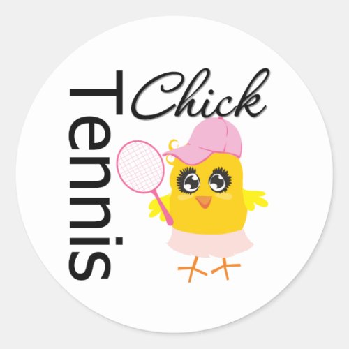 Cool Tennis Chick Classic Round Sticker