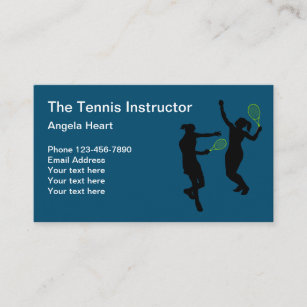 Cool Tennis Instructor Theme Business Card