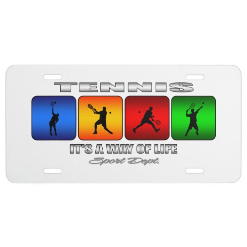 Cool Tennis It Is A Way Of Life Male License Plate