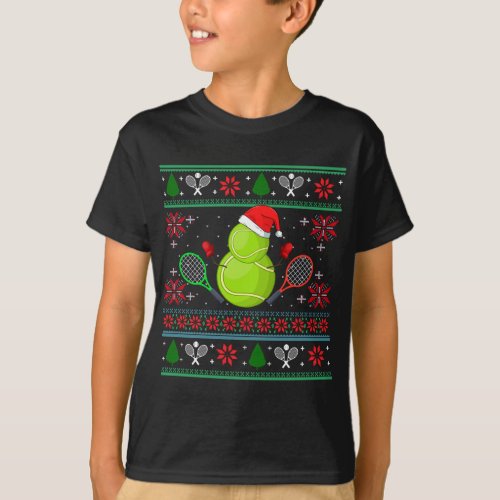 Cool Tennis Santa Hat Ugly Christmas Sweater