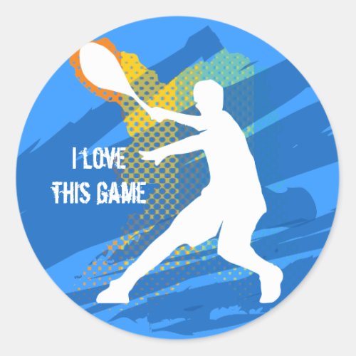 Cool tennis sticker I love this game Classic Round Sticker