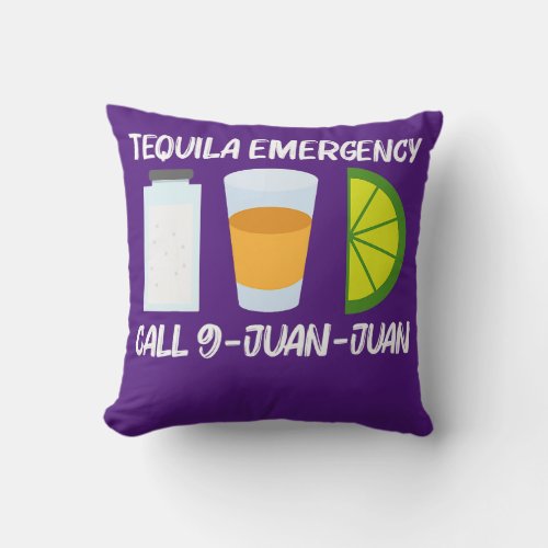 Cool Tequila For Men Women Lime Salt Alcoholic Throw Pillow