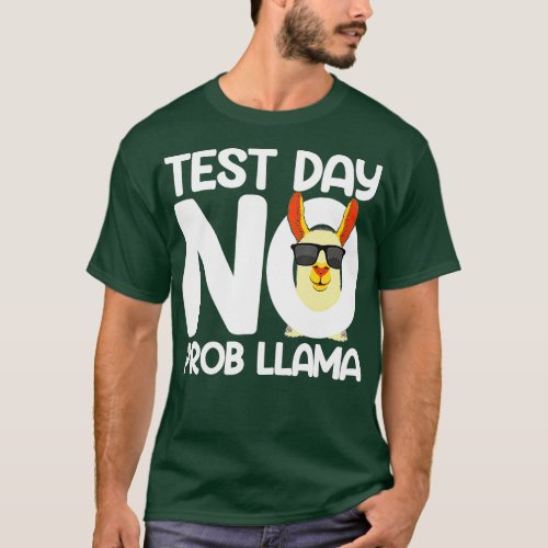 Cool Test Day For Men Women Llama Teacher Testing  T_Shirt