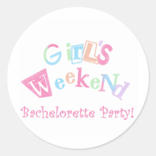 Cool Text Girls Weekend Bachelorette Party Classic Round Sticker