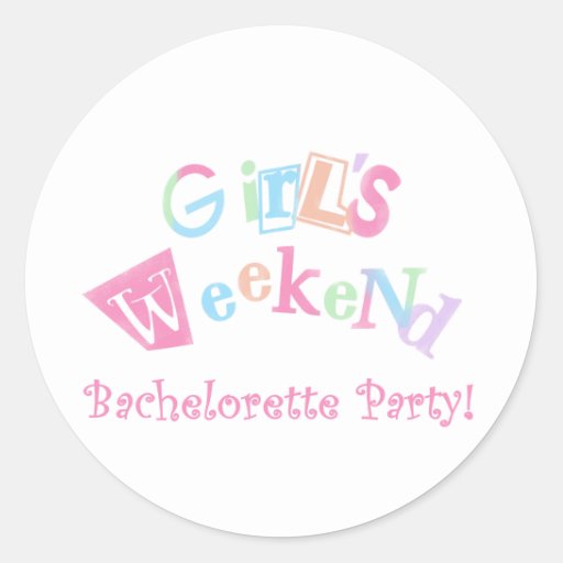 Cool Text Girls Weekend Bachelorette Party Stickers