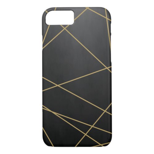 Cool Texture Black Gold Lines Geometric Abstract iPhone 87 Case