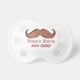 Cool Textured Mustache Pacifier Personalized Name