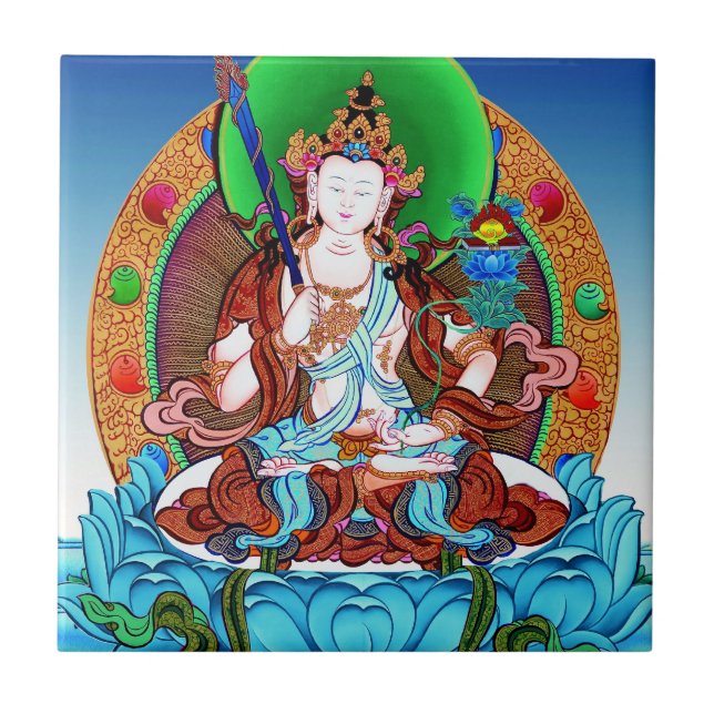 Cool thangka Akasagarbha Bodhisattva Mahasattva Ceramic Tile (Front)