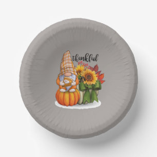 Cool thankful Thanksgiving gnome Paper Bowls