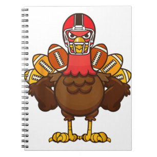 Cool Thanksgiving Football Gobble Player Turkey Gi Notebook