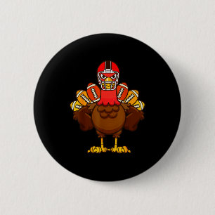 Cool Thanksgiving Football Shirt _ Gobble Player T Button