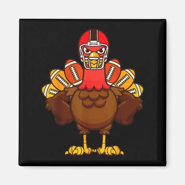 Cool Thanksgiving Football Shirt _ Gobble Player T Magnet (Front)