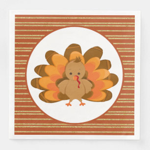 cool Thanksgiving Holiday turkey Paper Dinner Napkins