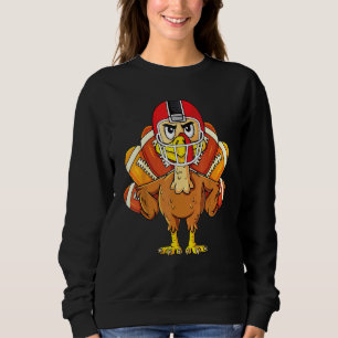 Cool Thanksgiving Turkey Football Player Matching Sweatshirt