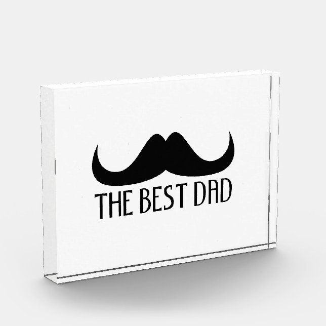 Cool The best Dad Black Moustache Father's Day Award (Left)