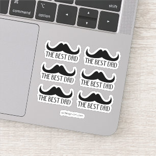 Cool The best Dad Black Moustache Father's Day Sticker