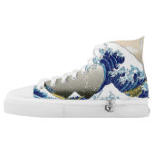Cool The Great Wave off Kanagawa japanese art High-Top Sneakers (Left Shoe Outside)