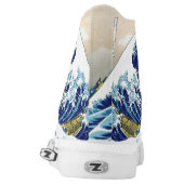 Cool The Great Wave off Kanagawa japanese art High-Top Sneakers (Left Shoe Back)