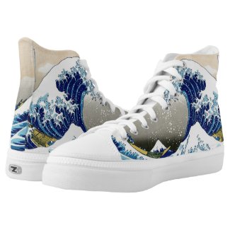 Cool The Great Wave off Kanagawa japanese art High-Top Sneakers